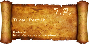 Turay Patrik névjegykártya